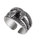 Découvrez La Bague Serpent à Deux Têtes En Acier Inoxydable 316l!