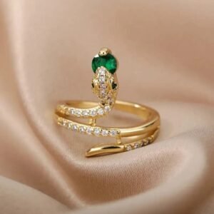 Bague Serpent Dorée Acier Inoxydable Réglable — Serpent Univers
