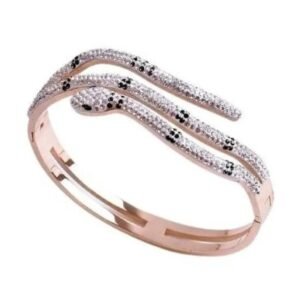 Bracelet Serpent Or Rose Cristaux Femme — Serpent Univers