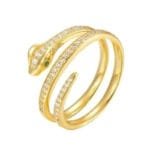 éblouissez Avec La Bague Serpent Or Et Diamant - élégance Surprise! 6 (52mm)