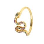 éblouissez Avec Notre élégante Bague Serpent En Or! - 5 (49,5mm)