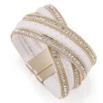 éblouissez-la Avec Le Bracelet Serpent Femme Cuir Blanc!