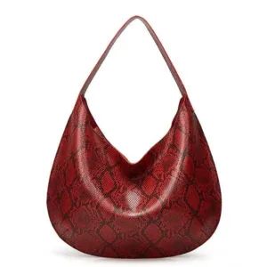 élégance Audacieuse: Sac Serpent Rouge En Cuir Synthétique!