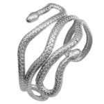 élégance Envoûtante: Bracelet Manchette Serpent Argent à Adopter!
