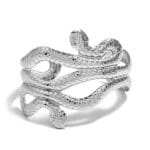 élégance Envoûtante: Bracelet Manchette Serpent Argent à Adopter!