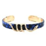 élégance Envoûtante: Bracelet Serpent Bleu Pour Un Style Audacieux!