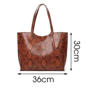 Sac Cabas Serpent Marron Simili Cuir — Serpent Univers