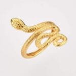 élégance Intemporelle: Bague Serpent En Argent Massif Doré!