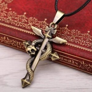 Collier Serpent Croix Alchimique Fait Main — Serpent Univers