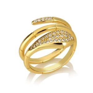 Bague Serpent Or Massif Femme Brillante — Serpent Univers