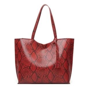 Sac Cabas Serpent Rouge Franges Femme — Serpent Univers