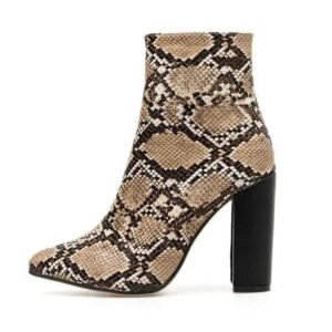 Bottines Femme Motif Serpent Cuir Synthétique — Serpent Univers