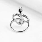 éveillez Votre énergie Avec La Bague Serpent Diamant Noir!