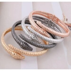 Bracelet Serpent Noir Acier Inoxydable — Serpent Univers