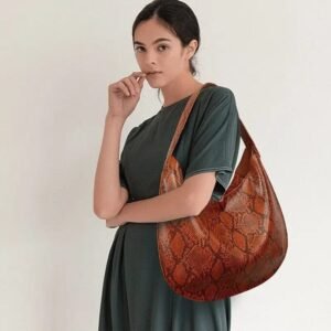 Sac Fourre-Tout Serpent Marron Cuir Synthétique — Serpent Univers