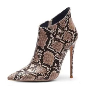 Bottines Talons Serpent Noir Femme — Serpent Univers