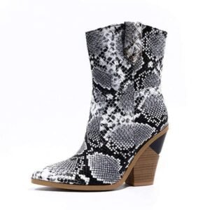 Bottines Santiag Serpent Gris Femme — Serpent Univers