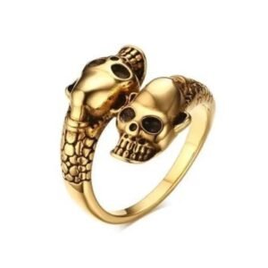Bague Serpent Acier Inoxydable 316L Or — Serpent Univers