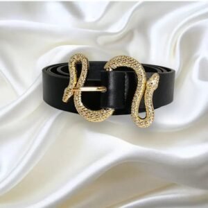 Ceinture Serpent Cuir Synthétique Noir — Serpent Univers