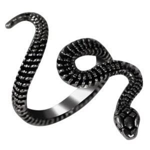 Bague Anaconda Noir Silhouette — Serpent Univers