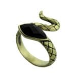 Sublimez Votre Style Avec La Bague Serpent Rétro En Agate Noire!