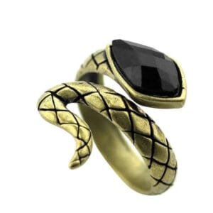 Sublimez Votre Style Avec La Bague Serpent Rétro En Agate Noire!