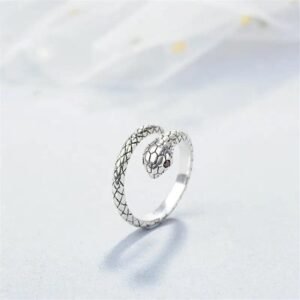 Bague Serpent Yeux Rouges Pierre — Serpent Univers